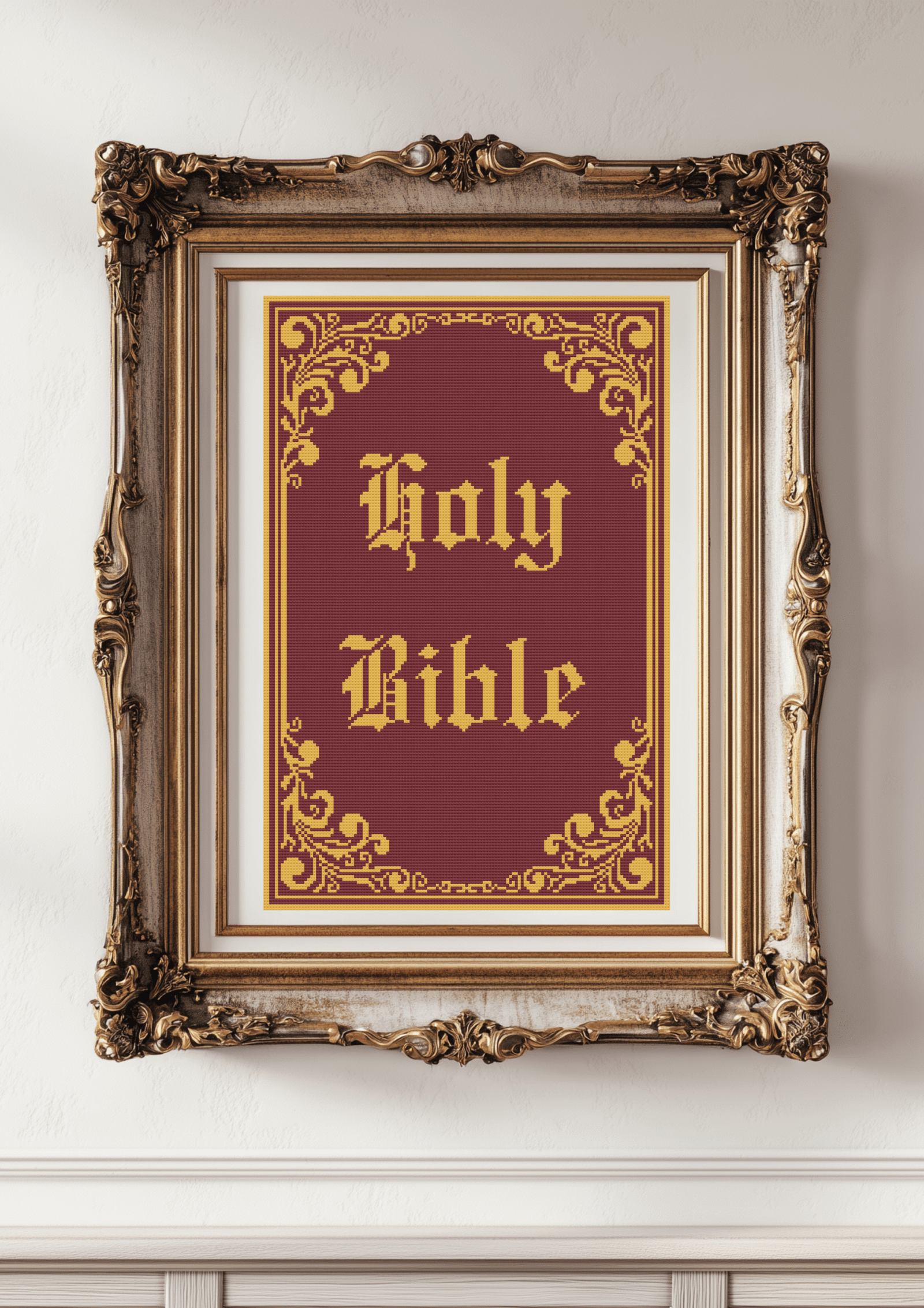 Framed decorative Holy bible cross stitch pdf Framed decorative Holy Bible cover cross stitch