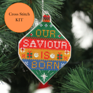 'our saviour is born' christmas ornament kit