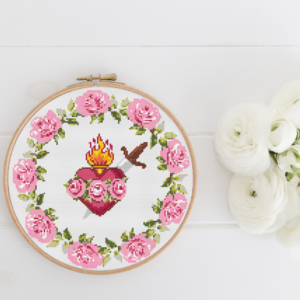 Immaculate Heart of Mary Cross Stitch Pattern| Catholic Cross Stitch PDF Pattern| Instant Download