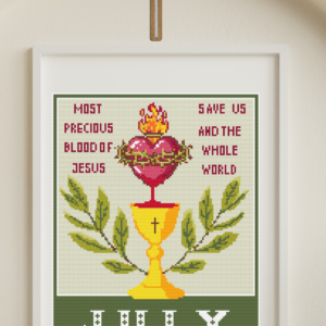 Most precious blood of jesus cross stitch